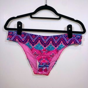 NWT Raisins L blue/pink/aqua printed Cheeky Fit bikini bottom